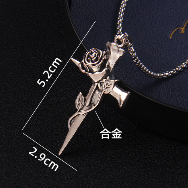 Wholesale Gothic Retro Rose Stainless Steel Necklace