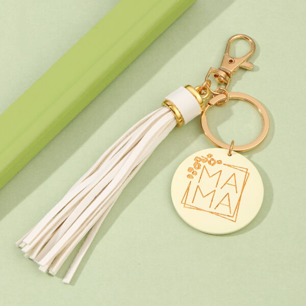 Wholesale MAMA Wooden Sign Tassel Keychain
