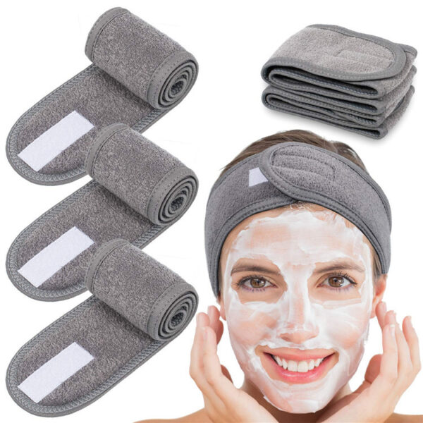 Wholesale Makeup Remover Face Wash Headband Yoga Adjustable Velcro Headband