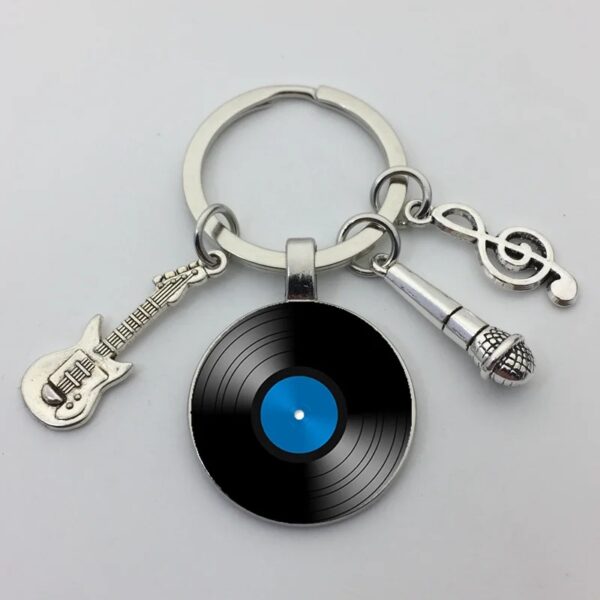 Wholesale Classic Style Vinyl Vintage Gramophone Record Dome Glass Keychain