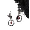 Wholesale Bloody Rose Gothic Classical Thorn Vine Rose Crystal Earrings
