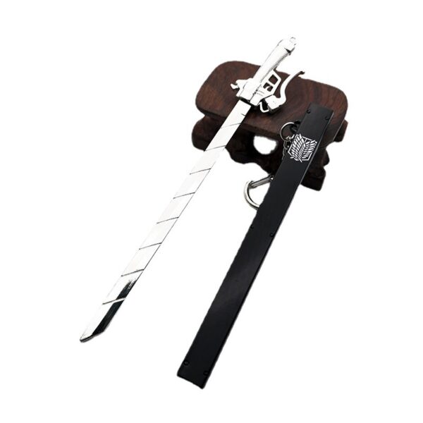 Wholesale Anime Titan Wings of Liberty Eren Mikasa Sword Metal Model Keychain
