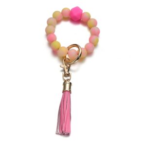 1 gradient pink beaded Tassel Keychain