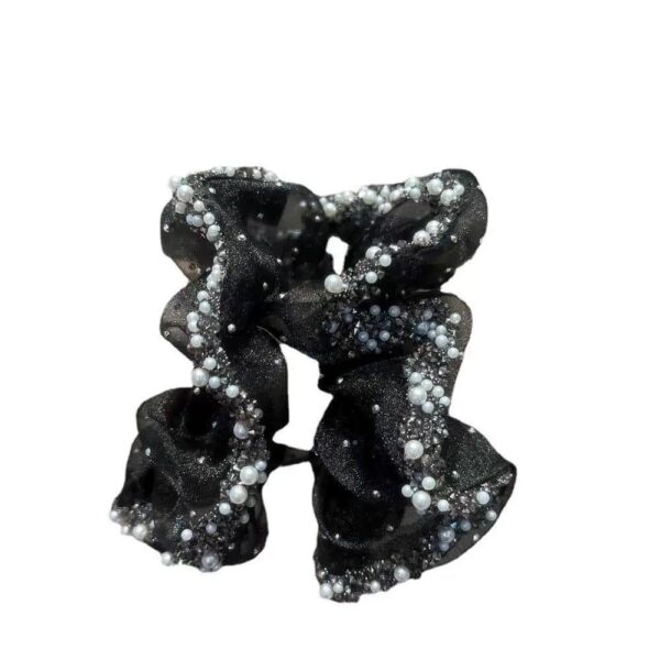 Wholesale Pearl Rhinestone Mesh Hair Tie