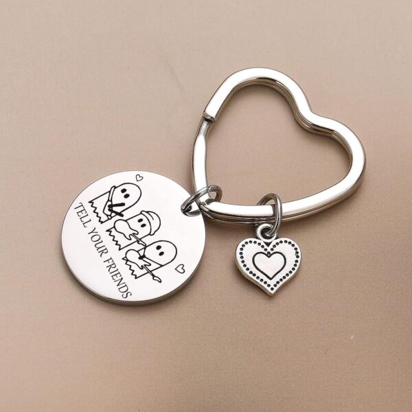 Wholesale Halloween Music Ghost Stainless Steel Keychain