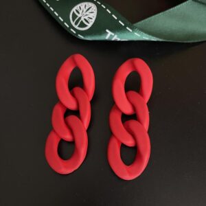 0634 red chain 925 silver needle