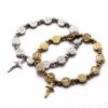 O1CN01pji85z23OirZp6Yle_3687567246-0-cib Wholesale Gold and Silver 2-color Saint Benedict Exorcism Cross Alloy Bracelet