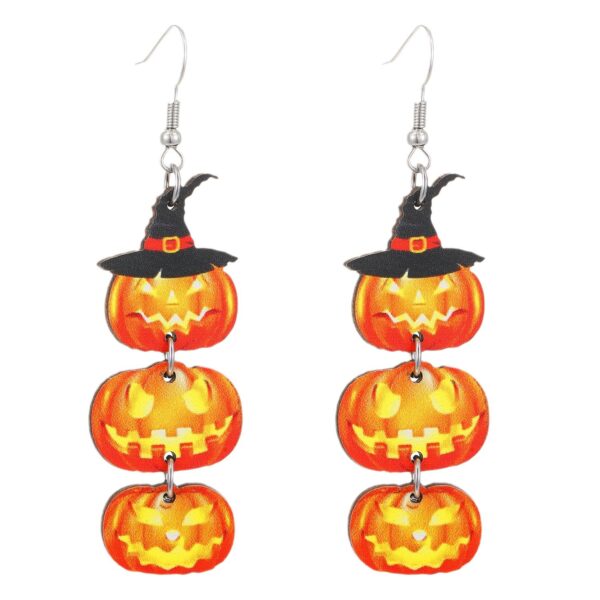 O1CN01pjoLUH1WVhbEp3wZB_3379762794-0-cib Wholesale Halloween Printed Colorful Pumpkin Skull Ghost Gift Creative Splicing Wooden Earrings