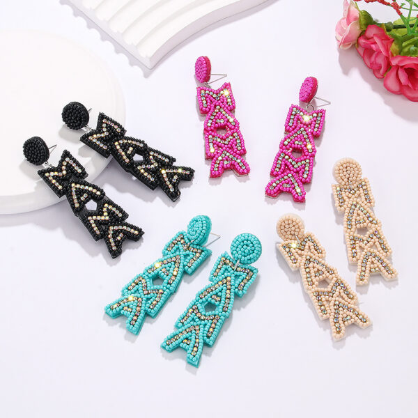 O1CN01pkBT0v1TQG0LiQ2qi_2207499512376-0-cib Wholesale MAMA Letter Handmade Beaded Rice Bead Earrings