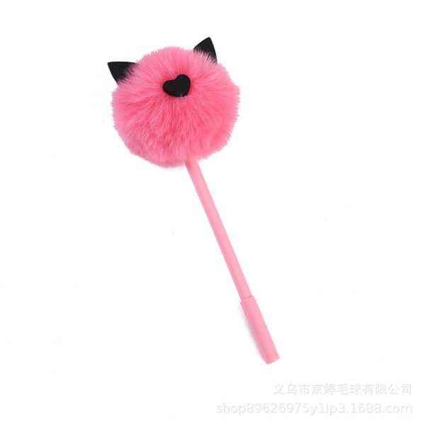 Wholesale Cat Ear Love Plastic Plush Cartoon Ballpoint Pen