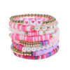 Wholesale Rainbow Pearl Soft Ceramic Bracelet Set