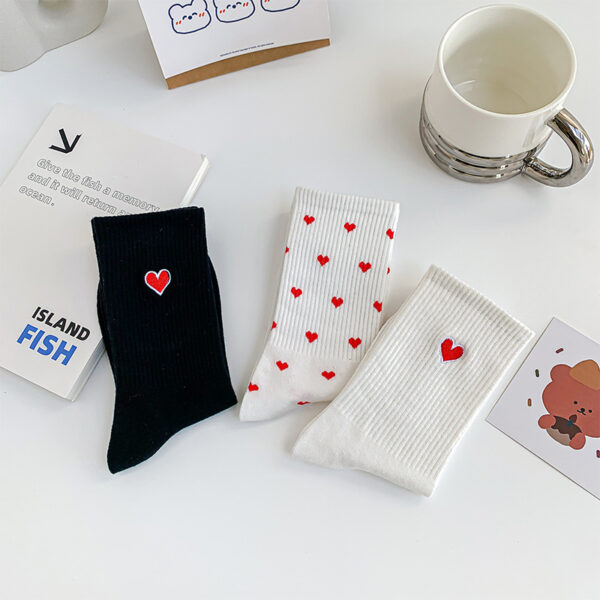 Wholesale Valentine's Day Embroidered Love Pure Cotton Casual Socks