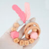 Wholesale Baby Wooden Teether Bracelet Rattle Silicone Bead Micro Stick TOY