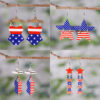 Wholesale Star Stripe Love Swimsuit Dwarfs Double Sided Wood Earrings