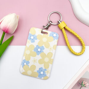 Five-leaf flower-yellow and blue + yellow edging leather rope