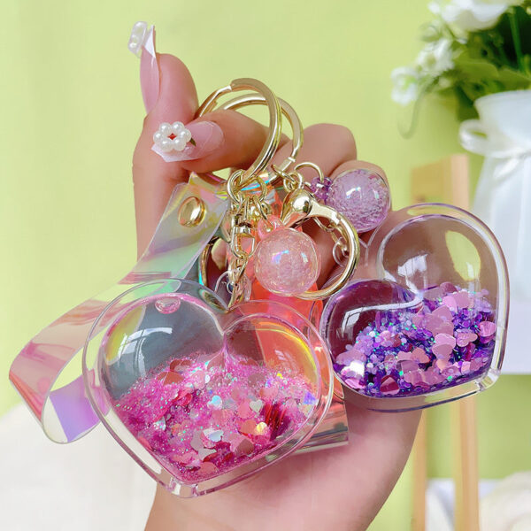 Wholesale Acrylic Oiled Love Quicksand Creative Key Chain
