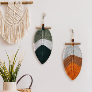Wholesale Bohemian Yarn Woven Leaves Hanging Ornaments