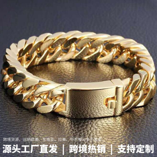 Wholesale Men's Double Buckle Alloy Bracelet