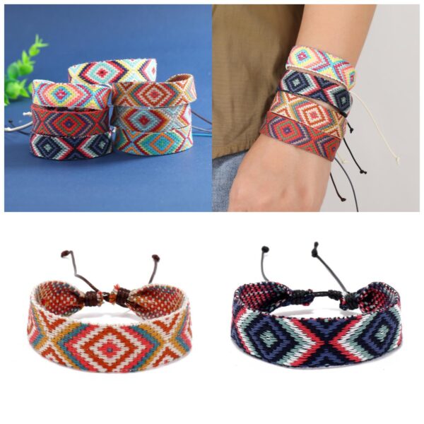 Wholesale Bohemian Vintage Argyle Cotton Bracelet