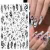Wholesale Black and White Snake Rose Nail Art Stickers