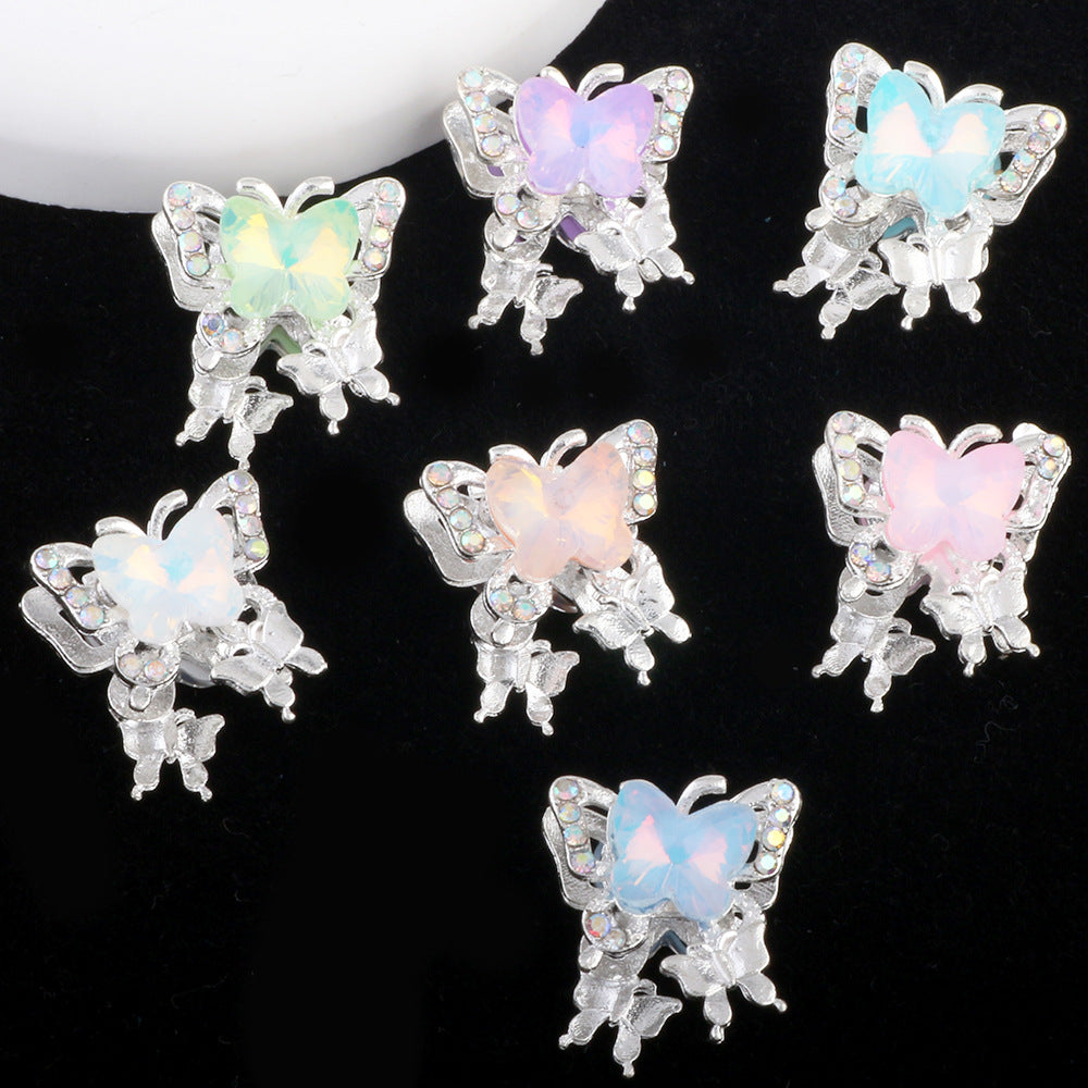 Wholesale Crystal Butterfly Alloy Beads Straight Hole Beads DIY Aessories