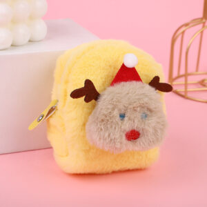 Plush key case-deer yellow
