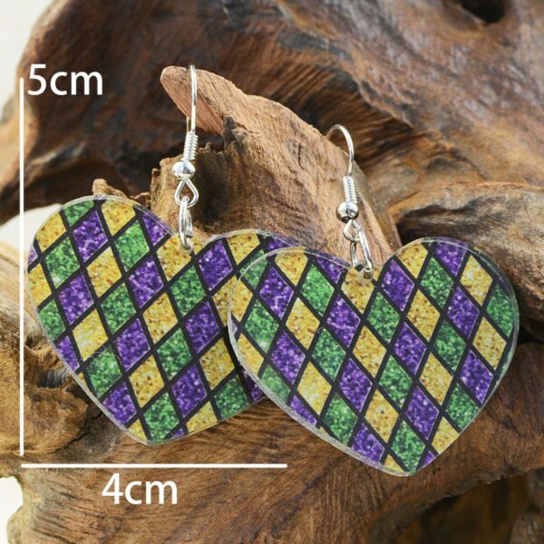 Wholesale Valentine's Day Diamond Grit Leopard Print Carnival Acrylic  Mardi Gras Earrings