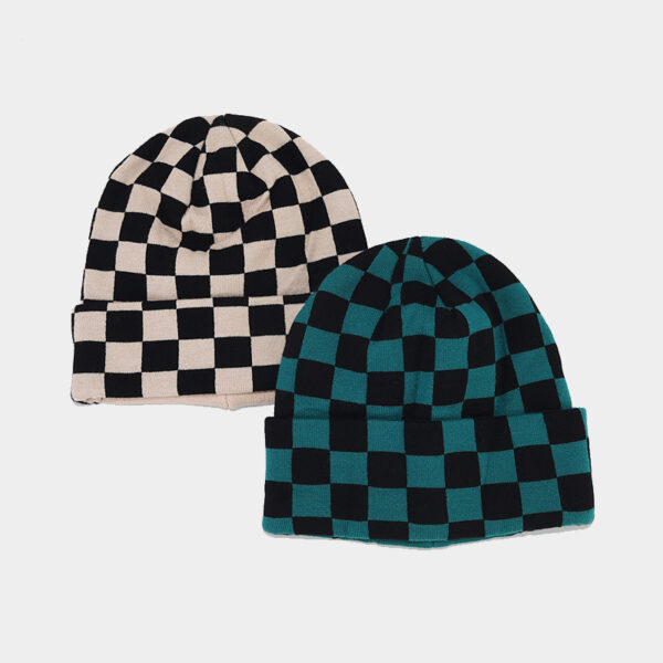 O1CN01pumpAG2AbGvcHwFsQ_2496528221-0-cib Wholesale Winter Hat Checkerboard Knitted Hat Plush Hat