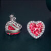 Wholesale Heart Diamond Crystal Alloy Earrings