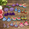 Wholesale Embroidery Flower Fabric Earrings