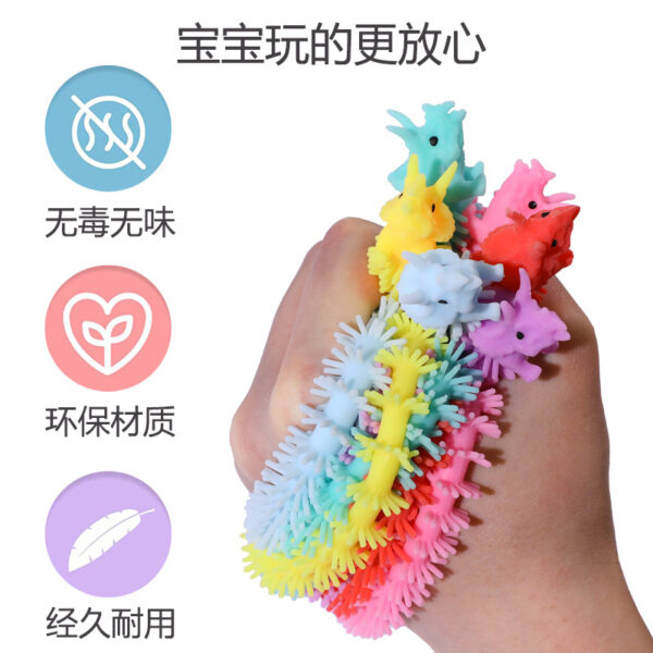 Wholesale Creative TPR Decompression Tension Rope Bracelet Children and Adults Stretch Dinosaur Lala Le Vent Noodles