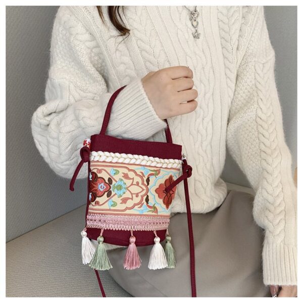 Wholesale Canvas Ethnic Tassel Bag