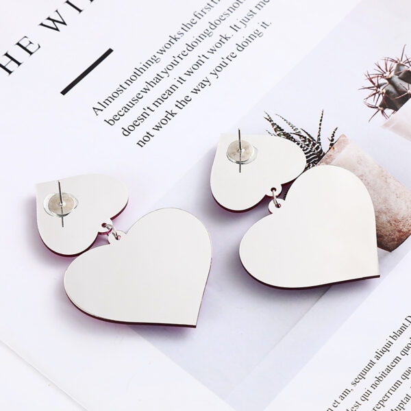 Wholesale Gradient 3D Heart Acrylic Earrings
