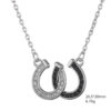 Wholesale Christmas Gift Black and White Diamond Double U Horseshoe Necklace