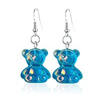 Wholesale Plastic Resin Cute Colorful Bear Earrings