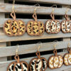 Wholesale Halloween Pumpkin Leopard Pattern Hollowed Out Leather Earrings