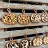 Wholesale Halloween Pumpkin Leopard Pattern Hollowed Out Leather Earrings