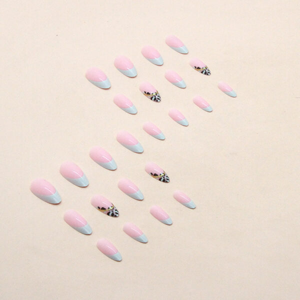 Wholesale Lake Green French Leopard Resin Nail Stickers