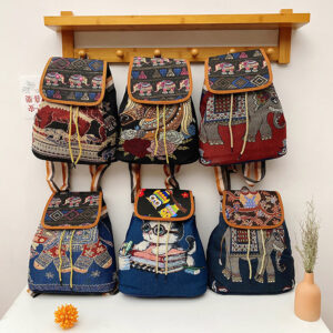 Wholesale Canvas Embroidery Knit Backpack