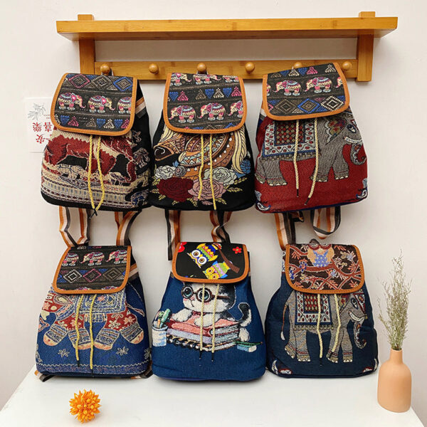 Wholesale Canvas Embroidery Knit Backpack
