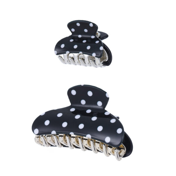Wholesale Black & White Printed Acrylic Hair Clips