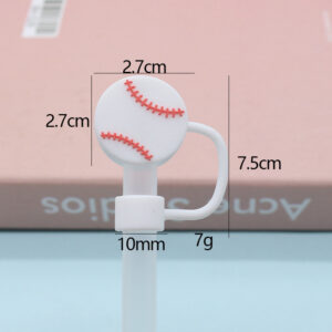 Silicone red and white tennis ball 10mm / Bagged without straw