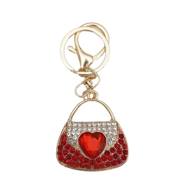 Wholesale Zinc Alloy Rhinestone Lipstick Perfume Bottle Keychain
