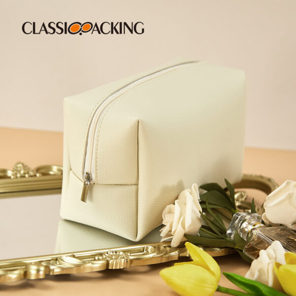 Wholesale Solid Color PU Travel Makeup Bags