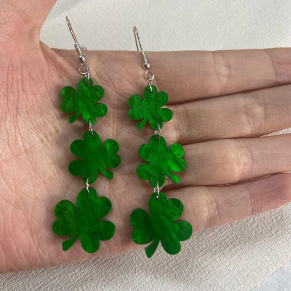 Wholesale clover earrings St. Patrick's day beer festival fashion exaggerated earrings