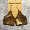 Wholesale Genuine Leather Vintage Cow Brand Smudged Horse Hair Inlaid Western Fashion Earrings
