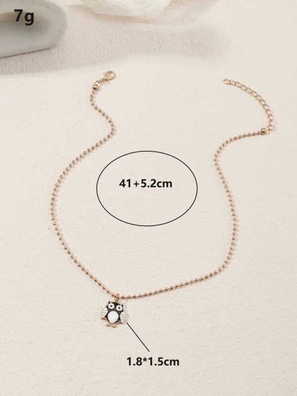 Wholesale Color Drip Owl Alloy Necklaces