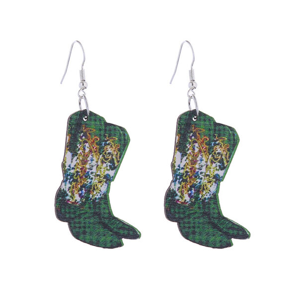 Wholesale Christmas Santa Claus Cow Snowman Western Vintage Cowboy Hat Earrings