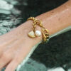 O1CN01qE6DNf2Ela7RqsZQB__2210913638785-0-cib Wholesale Stainless Steel Pearl 18K Gold Plated Cuban Chain Bracelet