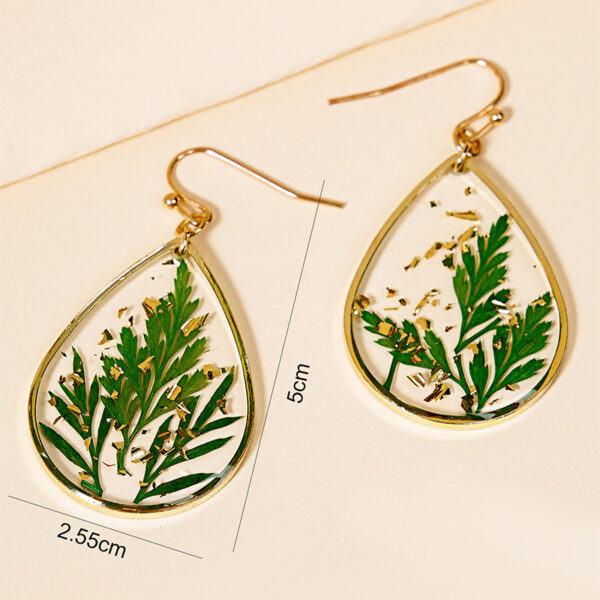 Wholesale Leaf Everlasting Flower Alloy Teardrop Earrings